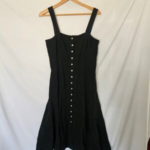 Lauren Jeans Co by Ralph Lauren Vintage Sleeveless 100% Cotton Button Front Midi